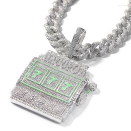 Pendant Necklaces Hip Hop 5A CZ Stone Paved Bling Iced Out Big Size JOCCPOI 777 Pendants Necklace For Men Rapper Jewellery Gold Silver Colour