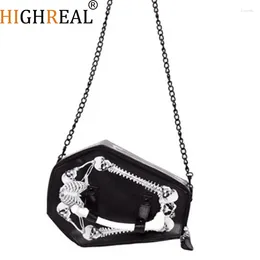 Bag HIGHREAL Skulls Bats Design Womens Bags Handbags Crossbody Girls Shoulder Messenger Female Black Punk Gothic Drop Ship