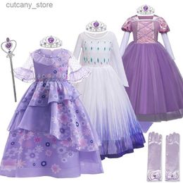 Girl's Dresses Princess Costume for Girls Halloween Carnival The Party Dress Up 4-10 Yrs Child Birthday Prom Fancy Dress Kids Charm Costume L240402