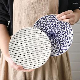 Plates Nordic Geometric Pattern Ceramic Dinner Underglaze Color Hand-painted Kitchen Dishes And Sets Sushi Plate Platos