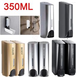 Liquid Soap Dispenser Single/Double 350ml Container Wall-mount Shower Bath Shampoo Bathroom Washroom Accessories