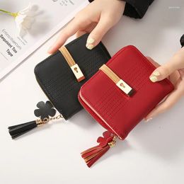 Storage Bags Women's Change Bag Korean Version 2 Fold Coin Purse Solid Colour Short Style Buckle Student