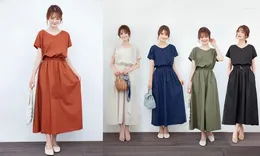 Party Dresses Korean Japanese Style Women Long Summer A-line Belt Plain Black Sexy Chic Female Fashion Retro Maxi Dress Vestidos