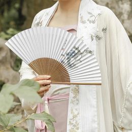 Decorative Figurines |gift Paper Folding Fan Door Ten Bamboo Jai Ancientry Ancient Antique Hanfu Female