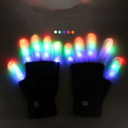 Party Supplies LED Gloves Stage Performance Entertainment cheer Halloween Glove Colourful Flash GlovesLT898