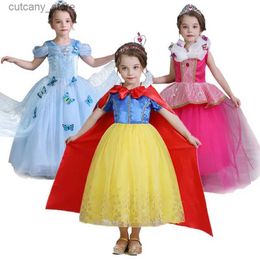 Girl's Dresses Enfant Baby kids Clothes For Halloween Party Cosplay Costumes Girl Snow Princess Dress Fancy Outfits Family New Year Masquerade L240402