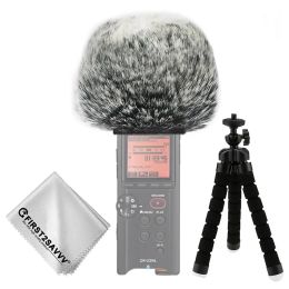Accessories Outdoor Portable Digital Recorders Furry Microphone Mic Windscreen Wind Muff for Tascam DR22WL DR22 WL DR07 DR 07 + mini tripod