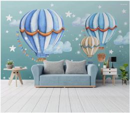 Wallpapers Custom Po Wallpaper For Walls 3 D Mural Modern Hand-painted Children's Room Air Balloon Cartoon Wall