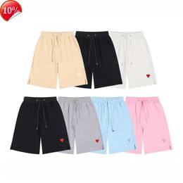 Designer Fashion Luxury Amis Sports Summer Embroidery Printing Little Love Mens and Women High Quality Pure Cotton Five-point Basketball Short
