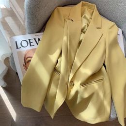 Women's Suits Luxury Blazer Women Single Button Clothing Korean Chic Jacket Office Ladies Coat Long Sleeve Tops Business Casual