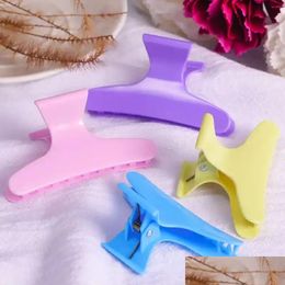 Hair Clips 4Pcs Headwear Shower Claw Butterfly Holding Clip Clamps Care Hairpins Pro Salon Hairdressing Styling Tool Drop Delivery Pro Dhzvs