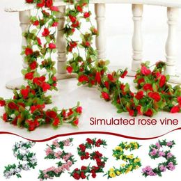 Decorative Flowers Artificial Simulated Rose Vine DIY Background Flower Wall Material Garden Romantic Wedding Party Home Decoration Supplies