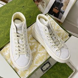 Designer Shoes Sneakers Women Shoes white High Top Canvas Trainers G Platform Shoe Flat Rubber Sneaker Letter Printing Vintage Trainer Luxury Outdoor
