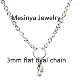 Chains 25pcs 30'' 0.8mm Wire 3mm Width Stainless Steel Flat Cable Chain For Floating Charm Glass Locket Keepsake Not Include