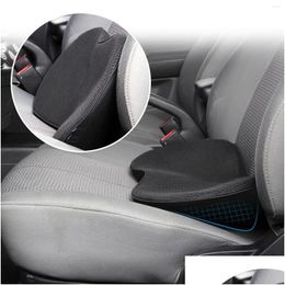 Car Seat Covers Ers 1Pcs Cushion Memory Foam Pad Sciatica Lower Back Pain Relief For Driving Road Trip Essentials Drivers Drop Deliver Otd1R