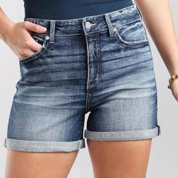 Women's Shorts High Waist Crimping Women Short Jeans Summer Fashion Sexy Ripped Denim Casual Push Up Vintage