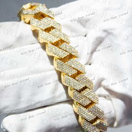 Real Lab Mossanit Diamond Schmuck aus Halskette für Männer Rapper 925 Sterling Silber Moissanit Kubanische Kette