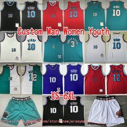 Custom XS-6XL Classic Retro 1996-97 Basketball 3 ShareefAbdurRahim Jersey Throwback 1998-99 Vintage 10 MikeBibby Jersey 12 JaMorant Breathable Sports Shirts