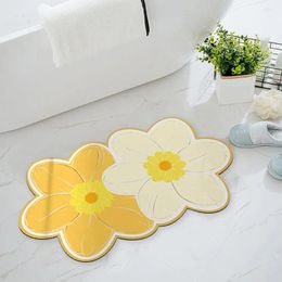 Carpets Super Absorbent Bath Mat Soft Flower Shape Modern Anti-slip Rug For Shower Entry Door Bathroom Supplies