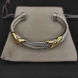 Charm Bracelets cable twisted silver s designer jewelry women man gold Pearl head diamond stone Cuff bangle fashion jewelrys party wedding gift L46