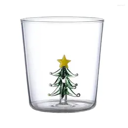 Wine Glasses Christmas Tree Glass Cup Portable Food Safe Reusable Stemless For Lovers Holiday Home Party Supplies