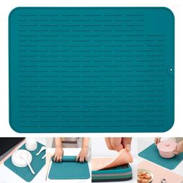Table Mats 40 30cm Silicone Dish Drying Mat Sink For Kitchen Counter Non-Slip Tray Countertop Kitchenware Organizer