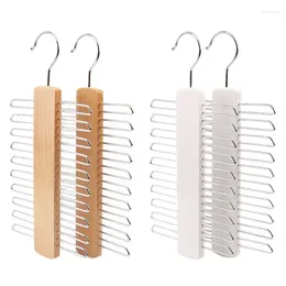 Hangers KX4B Household 20 Bar Tie Rack Hanger For Creative Wooden Scarf Belt