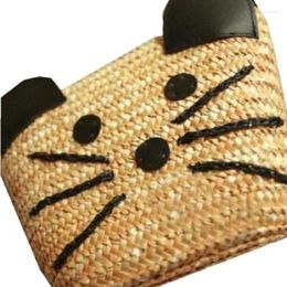 Shoulder Bags 2024 Crossbody Bag Woven Basket Tote Straw Cute Cartoon Girls Messenger Women Luxury