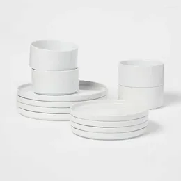 Dinnerware Sets Classic Elegance: 12-piece Stoare Set White