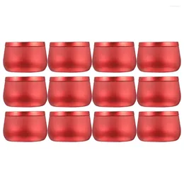 Storage Bottles 12 Pcs Tin Lids Belly Jar Handmade Tins Beaded Craft Cases Candy Box Tinplate Canisters Travel For Candles
