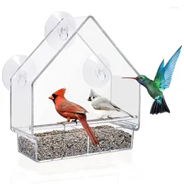 Other Bird Supplies Transparent Feeder Clear Window Strong Suction Cups Hanging Birdhouse For Outdoor Hummingbird
