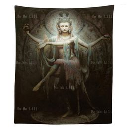 Tapestries Chinese History Buddhism Art Dunhuang Frescoes Mogao Grottoes Flying Beauty Holy Printing Tapestry By Ho Me Lili Home Decor