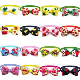 Dog Apparel 30/50pcs Summer Fruit Style Puppy Bow Tie Pet Collar Grooming Accessories Supplies For Small