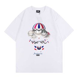 Fashion Ins Kith Air Balloon Printing Round Neck Pullover Short Sleeve Mens Large Sports Casual Cotton T-shirt