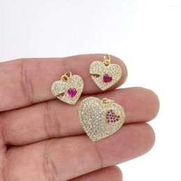 Pendant Necklaces Women Jewellery Gift Heart Cz Cubic Zircon Charms Necklace Gold Plated Lady Fashion Accessories Valentines Day