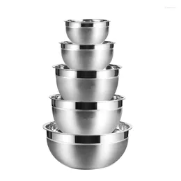 Bowls 5Pcs Stainless Steel Set Mixing Bowl Kitchen Cooking Salad Storage Container (1.5L/2.0L/2.5L/3L/4L)