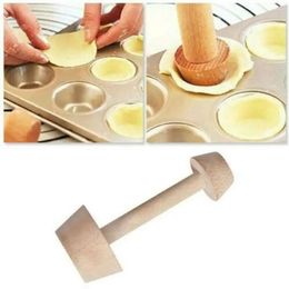 Baking Moulds Wooden Egg Tart Mould Cupcake Muffin Cup Tartlets Pan Pastry Tamper Cake Pusher Double-End DIY Tool