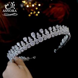 Wedding Hair Jewellery New Diadema Lengthened Headband CZ Bridal Crown for Women Crystals for Pageant Party Jewellery Wedding Tiara Hair Accessory L46