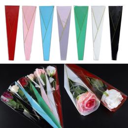 Gift Wrap 50Pcs Elegant Flower Wrapping Bags Waterproof Reusable Single Rose Sleeves Plastic Bag For Weddings Birthday Parties