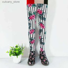 Trousers Girls Warm Tights Striped Floral Kids Thick Pants Elastic Waist ggings For Girls ChildrenS Trousers Winter Baby Clothes Pants L46