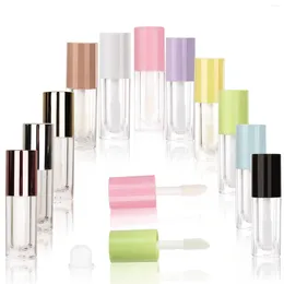 Storage Bottles 30 Pcs Bottle Black Pink Purple Colour Cap Thick Pole Fat Lip Gloss Tube 6ml Transparent Plastic Oil Glaze