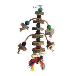 Other Bird Supplies Parrot Toy Multi Coloured Wooden Beads Ropes Natural Blocks Tearing For Small Birds Mini Macaw Amazon Par