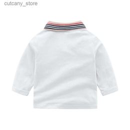 T-shirts Boys Girls Polo Shirts Clothes Tops Turn-down Collar Autumn Long Seve T Shirt Kids Shirts Outwear L46