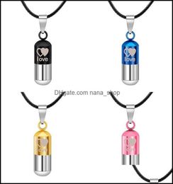 Pendant Necklaces Pendants Jewellery Stainless Steel Urn Cremation Ashes Necklace For Women Men Family Heart Save Love Open Locket L3924106