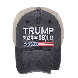 Party Hats Trump 2024 Baseball Hatwork Washed Outdoor Make America Presidential Election Cap Drop Delivery Home Garden Festive Suppli Dhy4Q