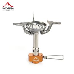 Widesea Camping Gas Tourist Stove Outdoor Portable Heater Cooker Survival Furnace Pocket Picnic Cookware 240306