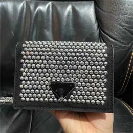 2024 New Designer womens crossbody shoulder family trend mini small Rhinestone full diamond zero wallet chain bag