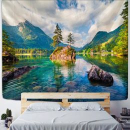 Tapestries Landscape Tapestry Natural Lake Home Decor Aesthetic Bedroom Living Room Backdrop Decorative Tapiz