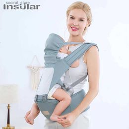 Carriers Slings Backpacks Insular Ergonomic Baby Carrier Infant Kid Baby Hipseat Sling Front Facing Kangaroo Baby Wrap Carrier for Baby Travel 0-36 Months L45