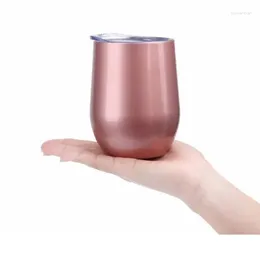 Mugs 20pcs Rose Gold 9oz 30oz Egg Cug Wine Glass Double Wall Stainless Steel Vacuum Insulated Mug Beer Coffee Cups